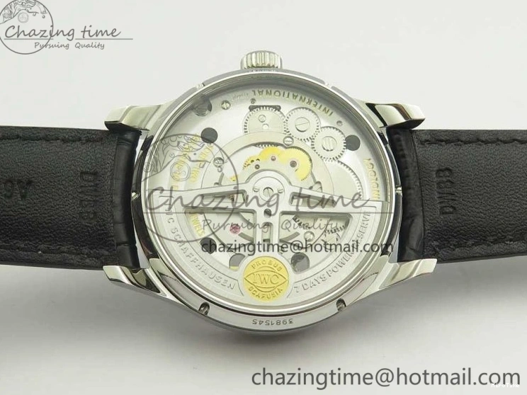 MIROTIME 0516 Efficient Portuguese Tourbillon IW5463 SS ZF Best Edition White Dial on Black Leather Strap 7170